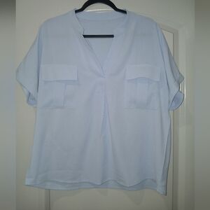 Women's Light Blue Short Sleeve Top